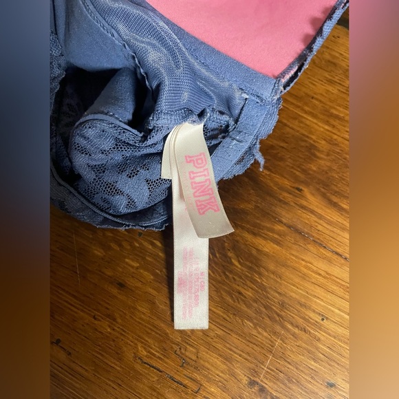 PINK Blue Lace Wireless Bra - Picture 4 of 4